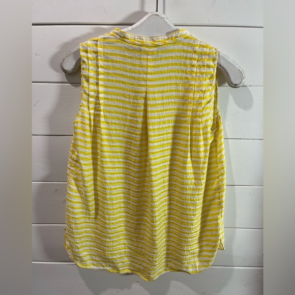 MASSIMO DUTTI – Sleeveless Yellow & White Striped Blouse – Size 38 (US 6) - Picture 6 of 8